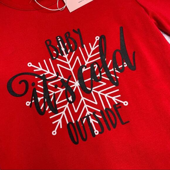 NEW Mia Belle Girls ‘Baby It’s Cold Outside’ Cold Shoulder Christmas Top - Picture 3 of 8